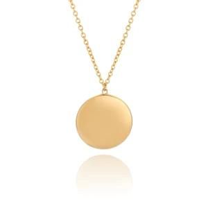 Custom Jewelry Simple Design Round Circle Coin Necklace Pendant