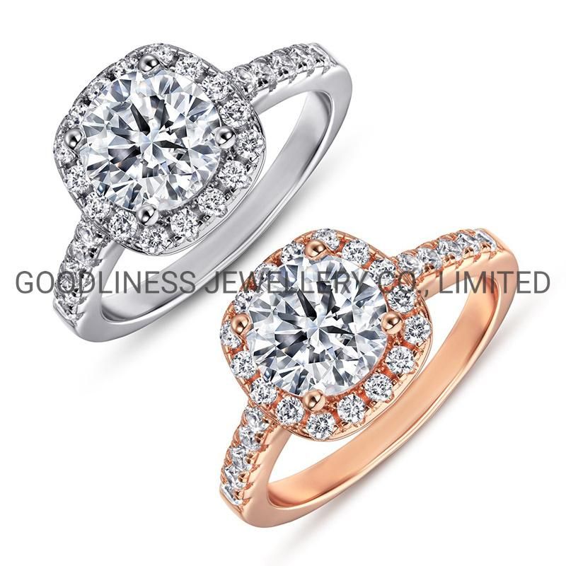 925 Sterling Silver Fine Jewelry Women Diamond Engagement Wedding Rings