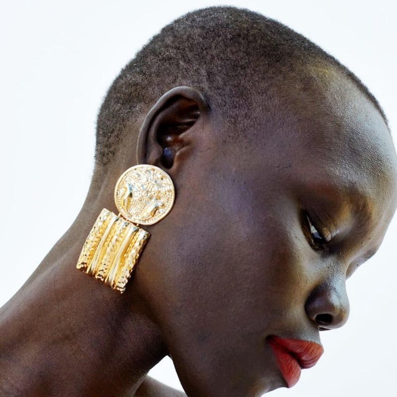 New Fashion Simple Popular Style Alloy Metal Earrings Female Retro Earrings