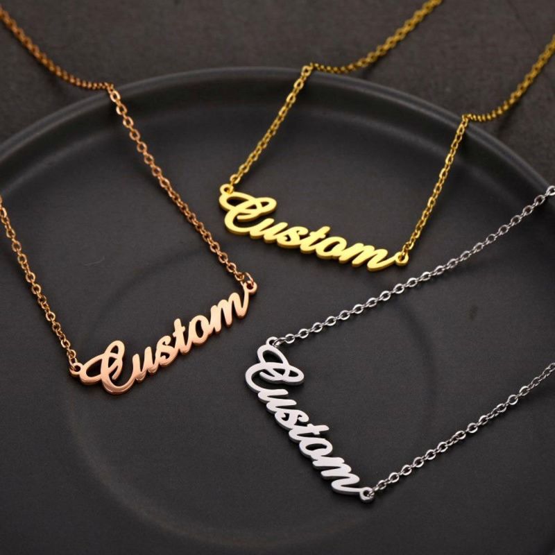 Stainless Steel Choker Custom Name Necklace for Women Personalized Gift