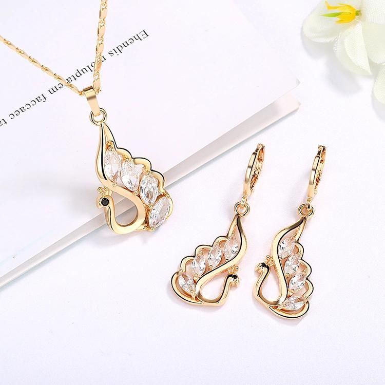 New Design 18K Gold Plated White Jewelry Set with Zircon