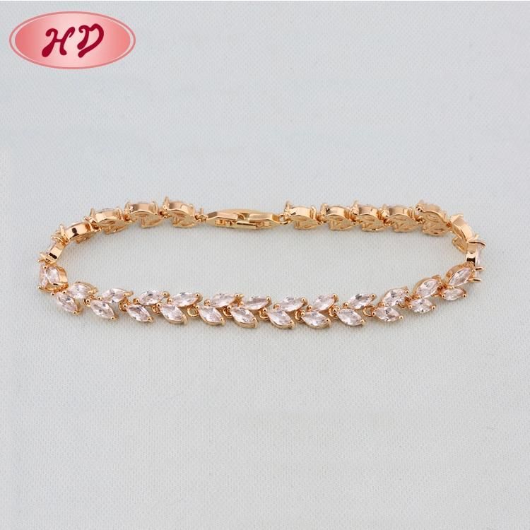 Custom Fashion Jewelry Elegant Diamond 18K Gold Bracelet