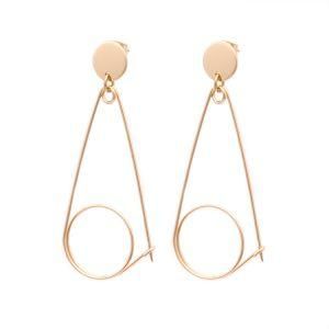 Fashion Jewelry Women Accessories Thin Metal Snap Pin Drop Earrings