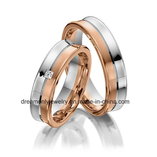 Top Quality Red and White Two Color Wedding Ring