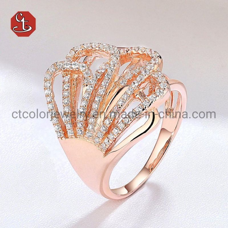 Fashion Rings 925 Sterling Silver Gold Plated/Rose Plated/White Plated CZ Women Rings Jewelry for gift