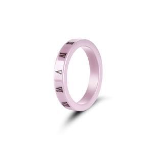 Whole Fashion Simple High Quality Pink Ceramic Ring with Roman Numerals Ceramic Jewelry Rings