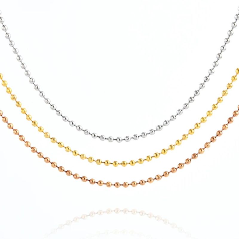 Stainless Steel 316L Jewelry Making Ball Beads Chain Necklace Bracelet Gold Plated