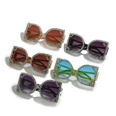 Oversized Square Diamond Sunglasses Lady Luxury Brand Designer Eyewear UV400