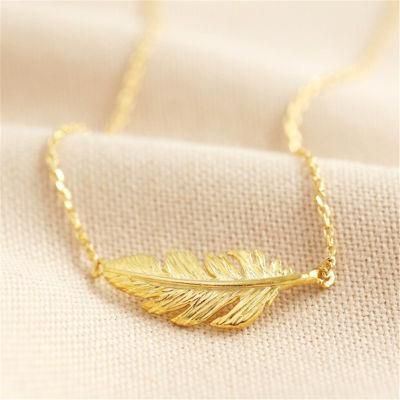 Best Seller Manufacture Good Quality Feather Necklace in 18K Gold Plated