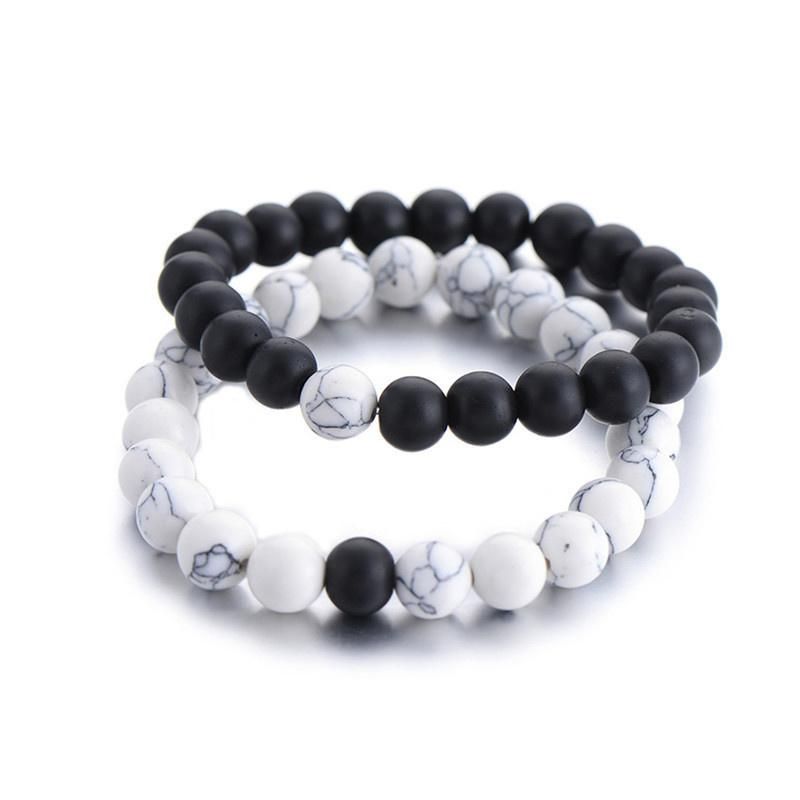 Frosted Stone White Turquoise Beads Bracelet Men Bracelets