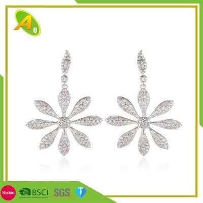 Sunflower Earrings Vintage Exaggerated Color Zircon Floral Earrings Creative Micro Set Zircon Stud Earrings (14)