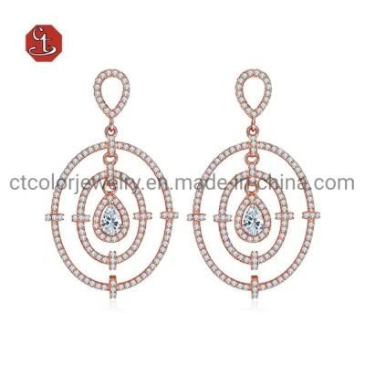 Custom Jewelry Wholesale Dangle Silver Earrings with CZ