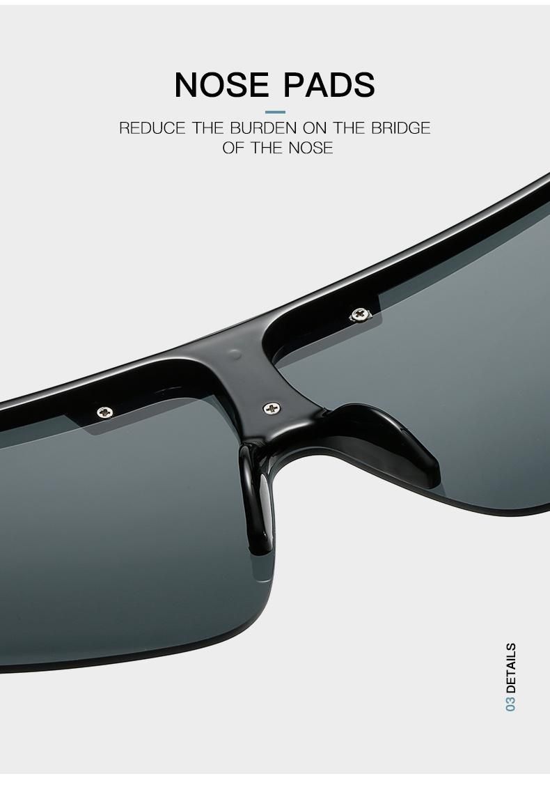 Sunglasses New Trendy One-Piece Cut-Edge Windshield Sunglasses Men′ S European and American Cross-Border Square Frame Fashion Outdoor Sunshade Sunglasses