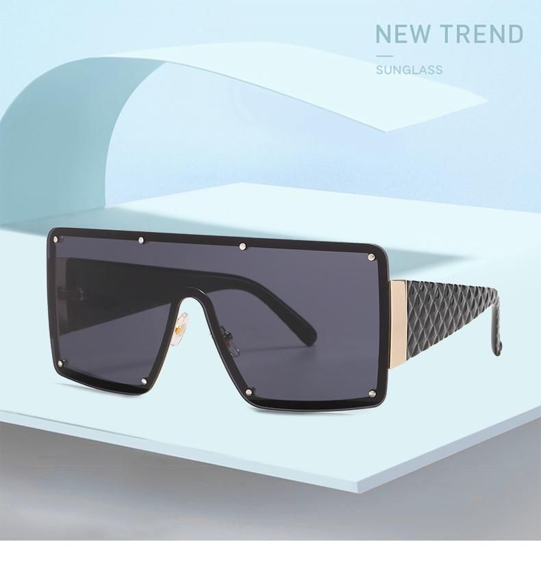 Fashion Modern Big Frame Sunglasses Female One-Piece Wide Edge Sunglasses