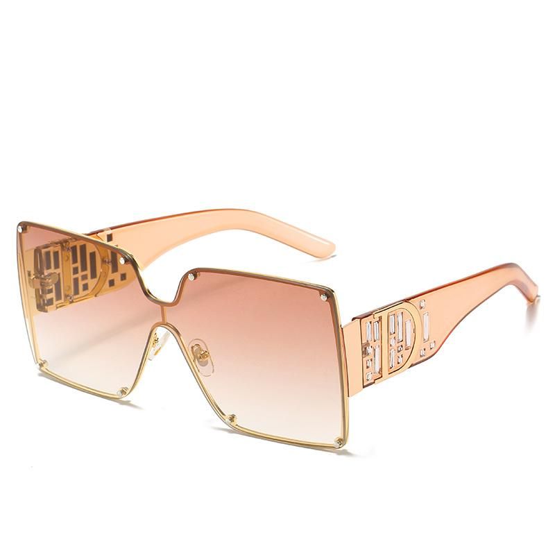 2020 No MOQ Oversize Metal Square Sunglasses