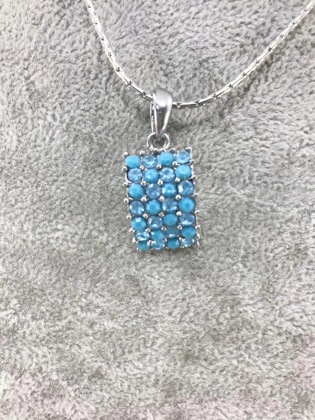 Created Blue Necklace Pendant Fine Jewelry