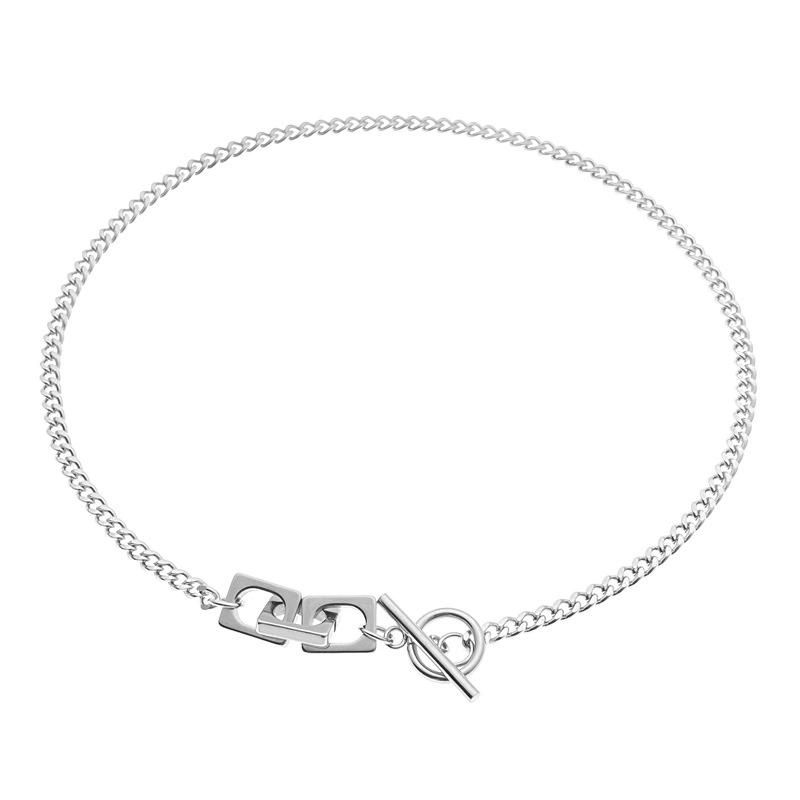 Manufacturer Custom Steel Jewelry High Quality Waterproof Simple Necklace Stainless Steel Ot Buckle Necklace Collarbone Chain Fashion Jewelry for Men Unisex