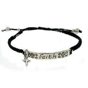 Faith Bracelet in Adjustable Cord Message (BRC1143)