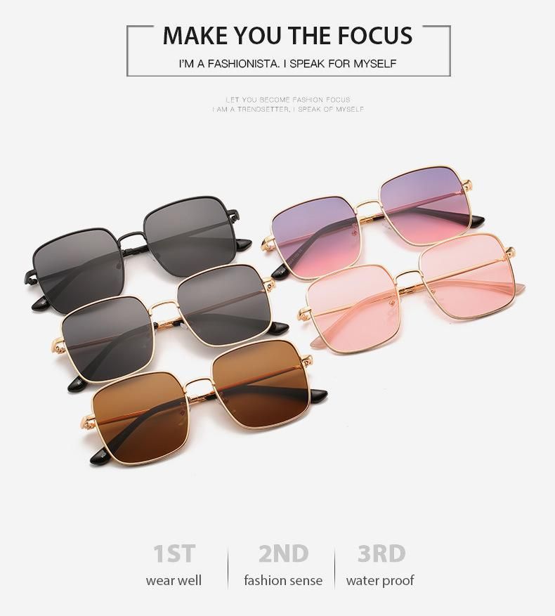 3 USD Ready Goods Metal Square Sunglasses