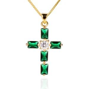 Fashion Accessories Necklace Jewelry Olive Green Cross Pendant