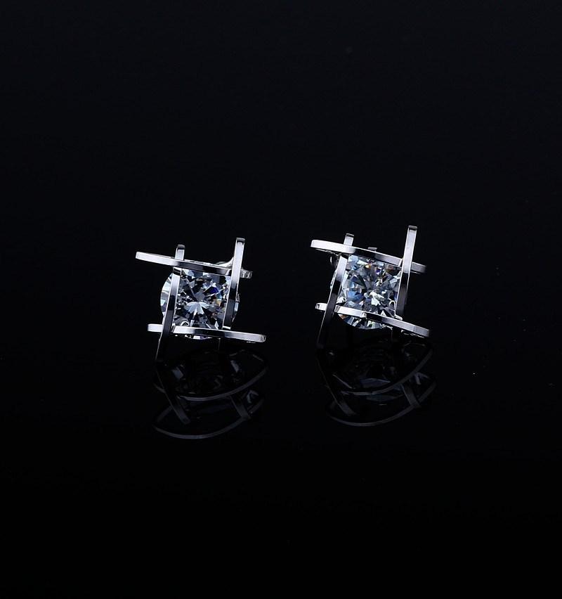 Fashion Jewelry for Women Copper Zircon with 925 Silver Plated Stud Earrings