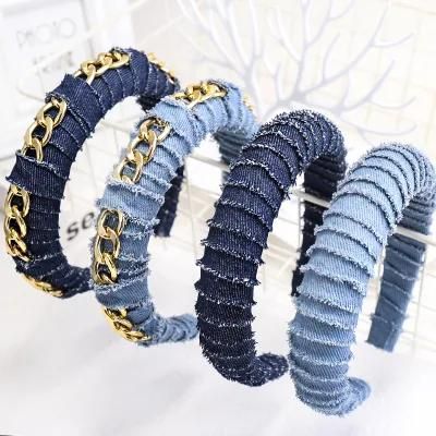 Chain Cowboy Hair Band Creative New Thickened Sponge Wrap Headband