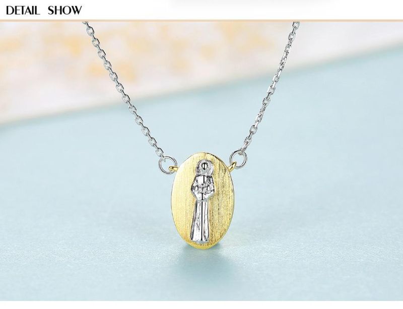 Mini Jewelry 925 Silver Jesus Christian Necklace for Man