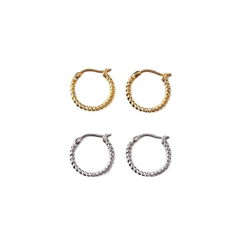 Fashion Simple C-Shaped Star and Moon Twist Earrings Jewelry