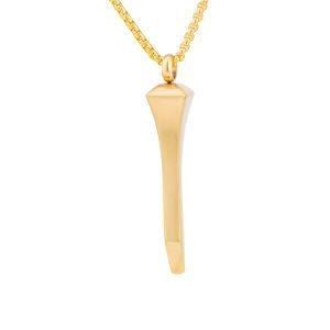 Gold-Plated Stainless Steel Irregular Cylindrical Necklace