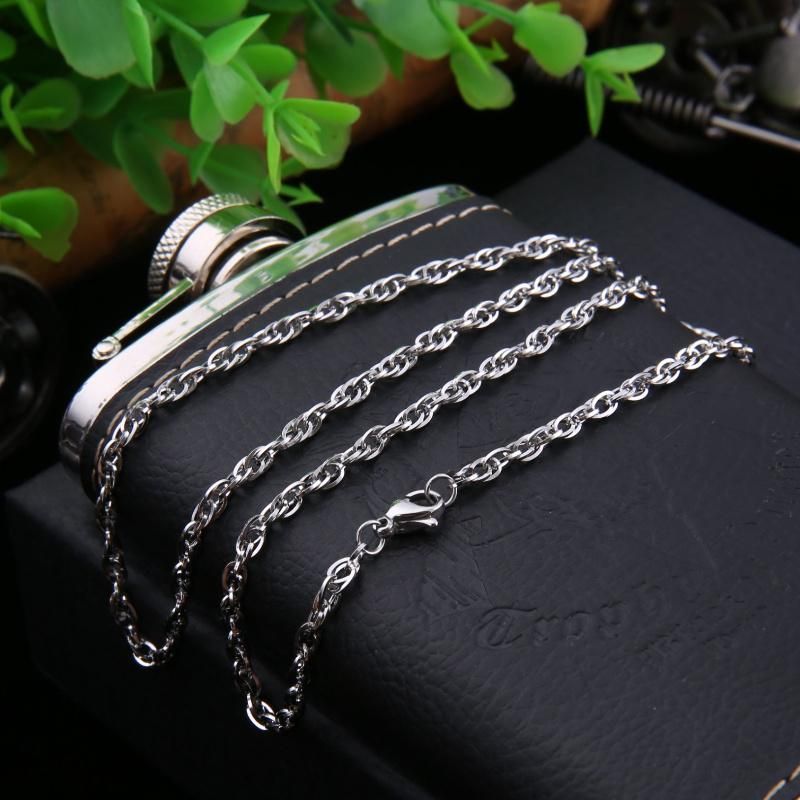 316L Stainless Steel Fashion Necklace Square Wire Double Cable Chain