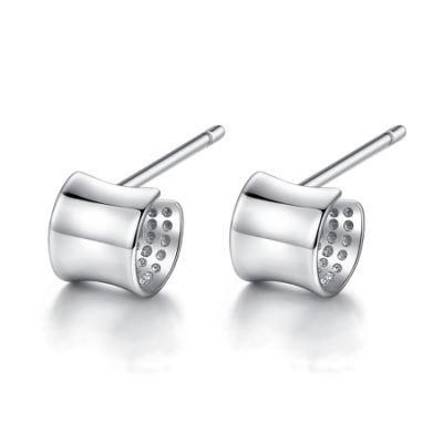 Fashion Jewelry Silver Plated Crystal Stud Earrings for Women