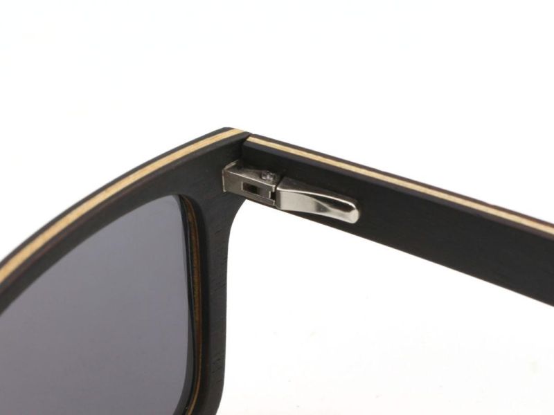 Ready Goods Classic Squarish Ebony Wooden Polarized Sunglasses