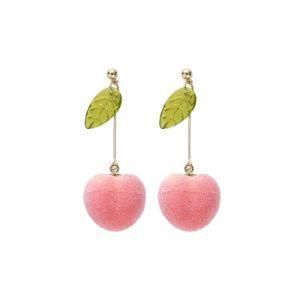 2021 Amazon Hot Selling Sweet Peach Resin Earrings Long Dangle Earrings with Resin Peach