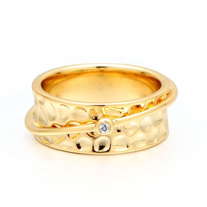 New Arrival Gold Plated Diamond Cubic Zirconia Rings Lady′ S Fancy Ring Wedding