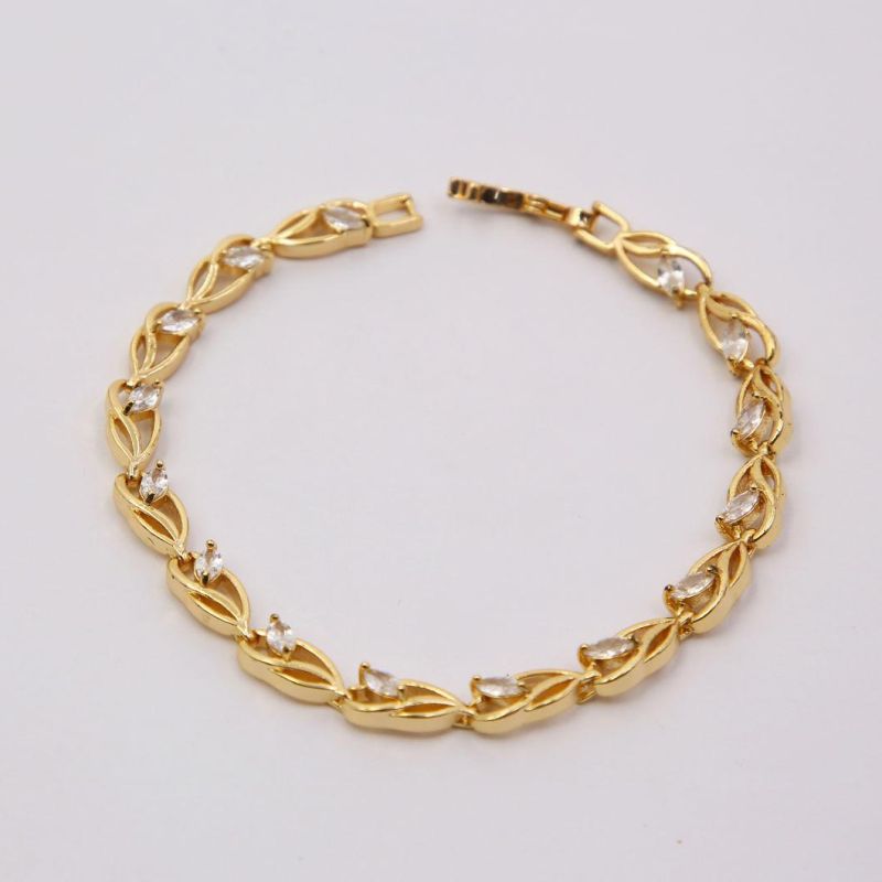Women Charms Jewelry 18K Gold Plated Chain Charms Bracelet