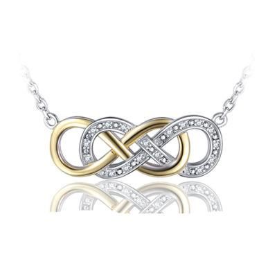 Gold Plated 925 Sterling Silver Necklace Infinity Fashion Jewelry for Women Wholesale