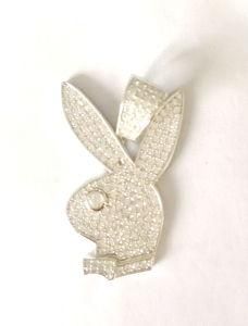 Hot Sale jewelry Brass Rabbit Pendant in Rhodium Plating with Pave Setting
