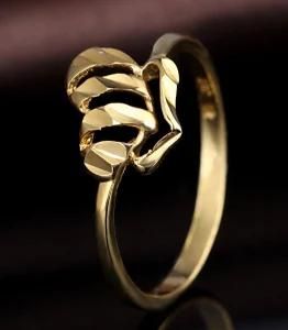 Fashionable Cheap Price 24k Gold Plated Cutting Heart Brass Jewelry Ring
