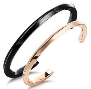 Fashion Stainless Steel Bracelet Lover Couple Jewelry Cuff Bangles Open Bracelets for Men Women Black &amp; Rose Gold Pulseira Masculina Feminina