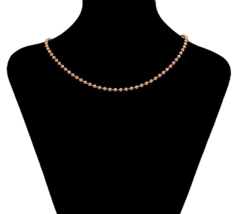Classical Gold Chain Necklaces Beaded 18K Gold Plated Chain Necklace