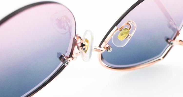 Hot Selling Custom Logo Round Stock Half Frame Women Sunglasses