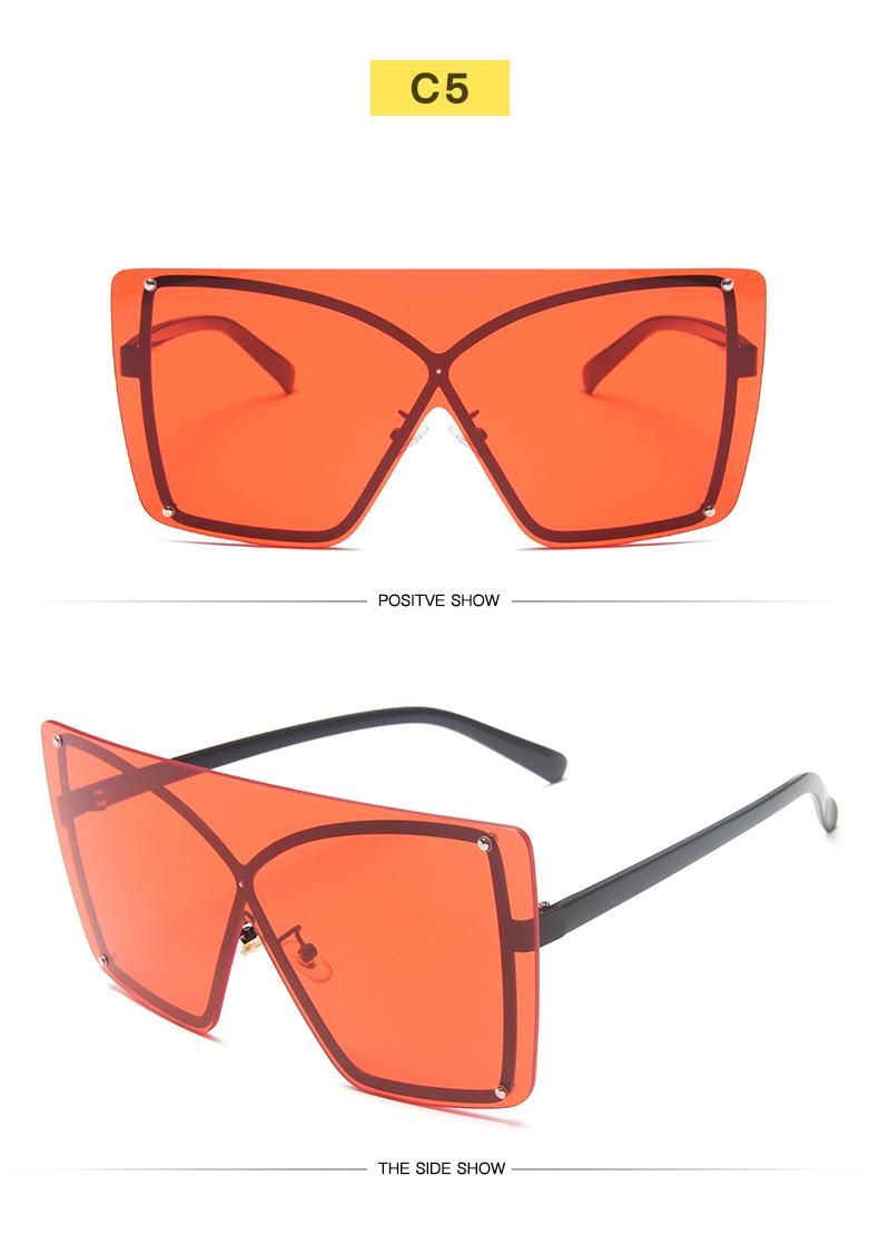 One Piece Sunglasses Big Frame One-Piece Female Personality Ocean Sunglasses