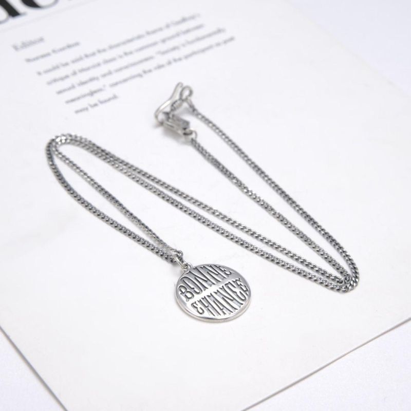 New Arrival Letter 925 Sterling Plain Silver Pendant Necklace