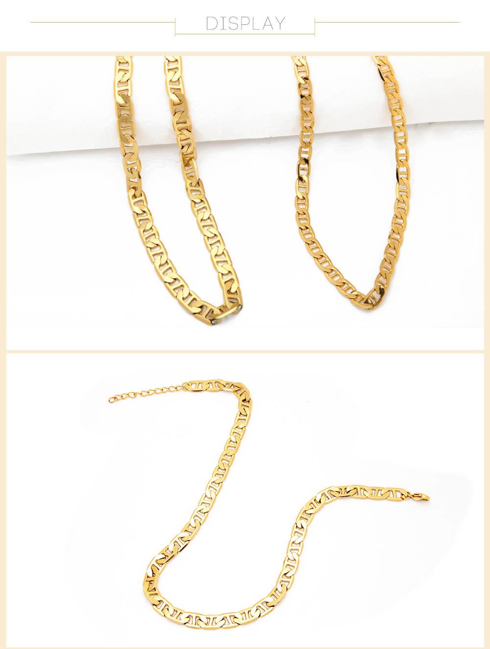 2021 Trendy 18K Gold Plated Necklace Jewelry Copper Gold Necklace Simple Style Women Chains for Jewelry Making