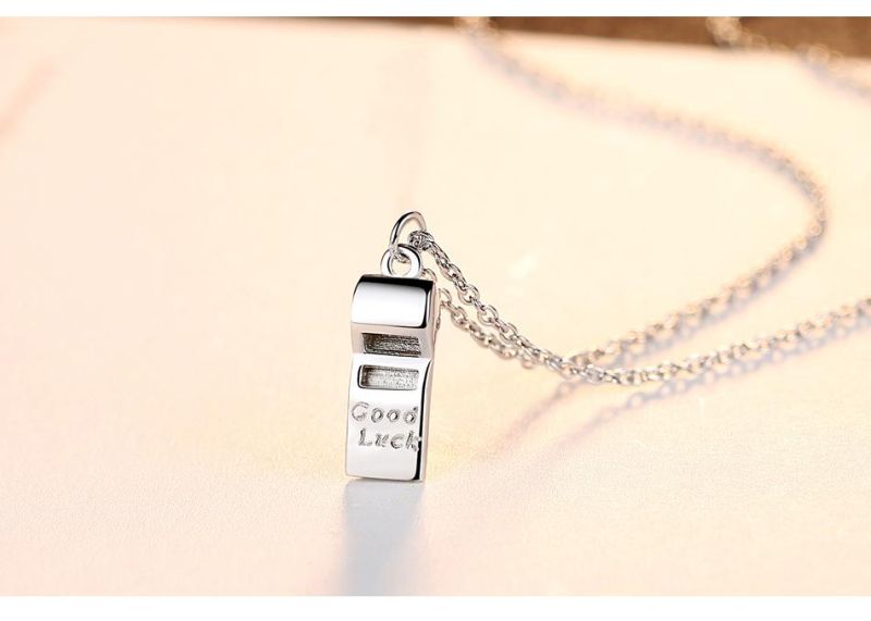 Cubic Zirconia Miami Sliver Whistle Chocker Good Luck Necklace