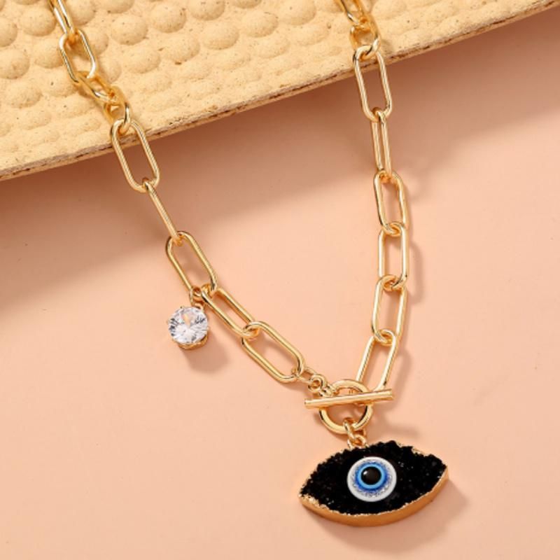 Diamond Necklace 18K Plating Chain for Women Evil Eye Pendant Customized Necklace Jewelry