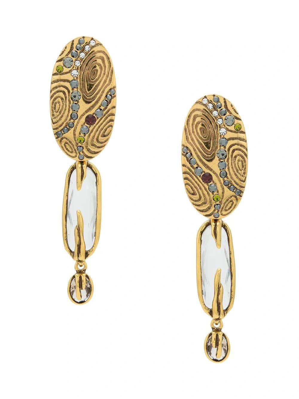 Fashion Personality Metal Crystal Dangle Earrings Jewelry