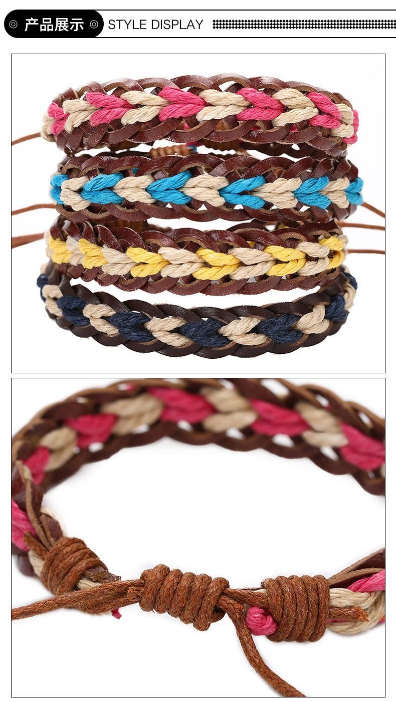 Factory Couples Color Cotton Woven Bohemian Ethnic Style Bracelet