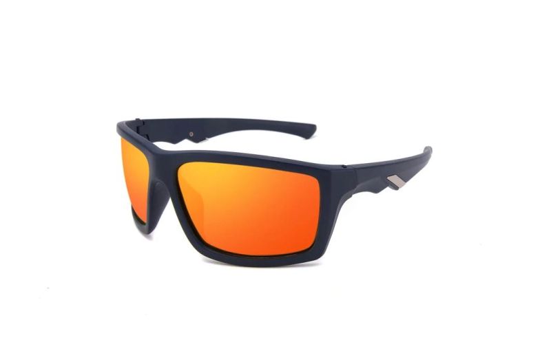 Man Sports Sunglasses Black Frame Mirrored Lens for Running&Cycling
