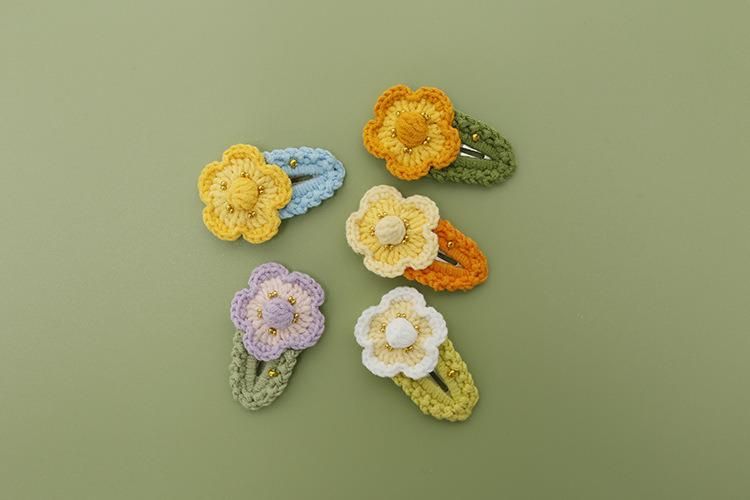 Crochet Flower Snap Hair Clips Ym256